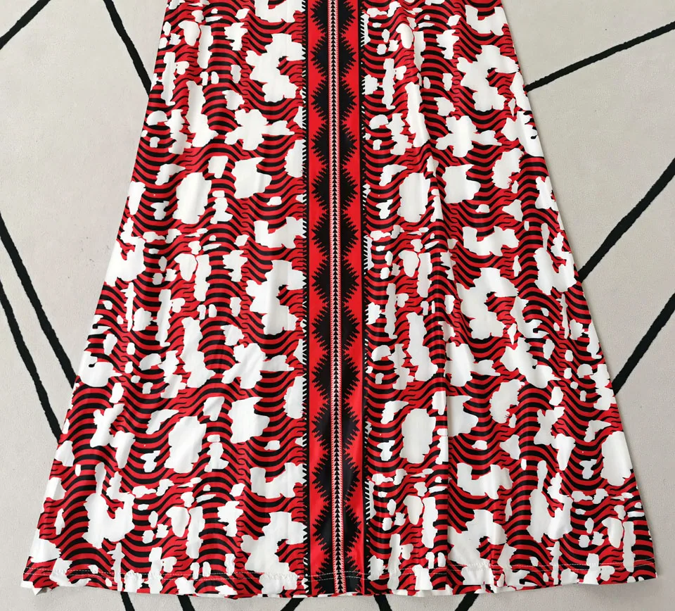 

Long Dress High Quality Autumn Fashion New Women'S Vintage Elegant Chic Knitted Stretch Print Long Sleeve Casual Party Dresses