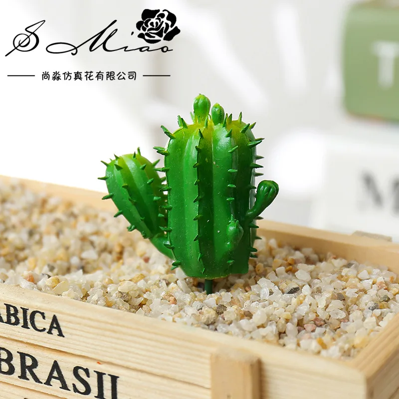 Искусственные суккуленты миниатюрный зеленый фальшивый кактус для сада