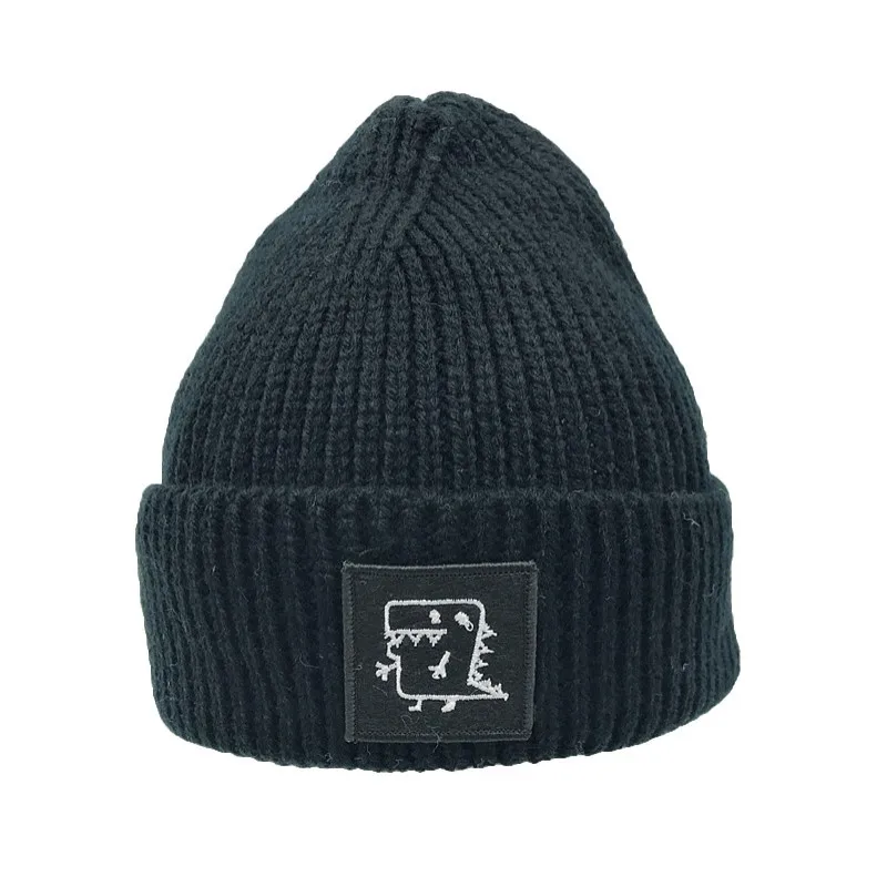 Милая зимняя детская шапка для новорожденных Повседневная однотонная вязаная