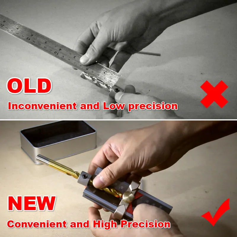 

Multi-functional Woodworking Tools Height Gauge Limit Ring Installation Aid Drill Angle Measurer High Precision Ruler