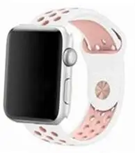 whtie pink Новые цвета спортивные силиконовые браслеты для apple watch Series 1 2 3 38 мм 42 мм соединяющий ремешок браслета для iwatch 5 4 40 мм 44 мм серия 5 - Цвет ремешка: whtie pink