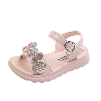 girls shoes 2021 summer flowers princess shoes big girls sandals kids thick sole casual shoes crystal butterfly party shoe 1 12y