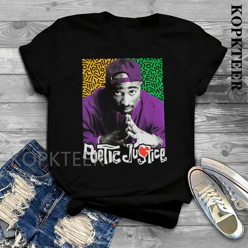 

POETIC JUSTICE Tupac Summer Fashion Design 2Pac TShirt Mens Casual Hip Hop Short Sleeve O-Neck Rap Music T-Shirt Droshipping