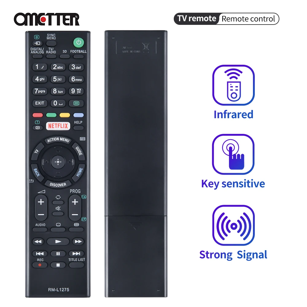 

Universal Most Bravia TV RM-L1275 Remote Control For Sony TV Netflix RMT-TX100D RMT-TX100E RMT-TX102D KDL-43W808C KDL-50W755C