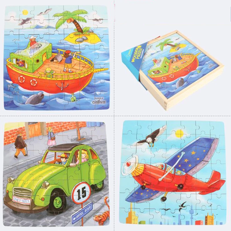 

Hot Sale Children's Early Learning Toys Three-in-One Puzzle Hardcover Dinosaur Puzzle Cute Cartoon Wooden knick-knack