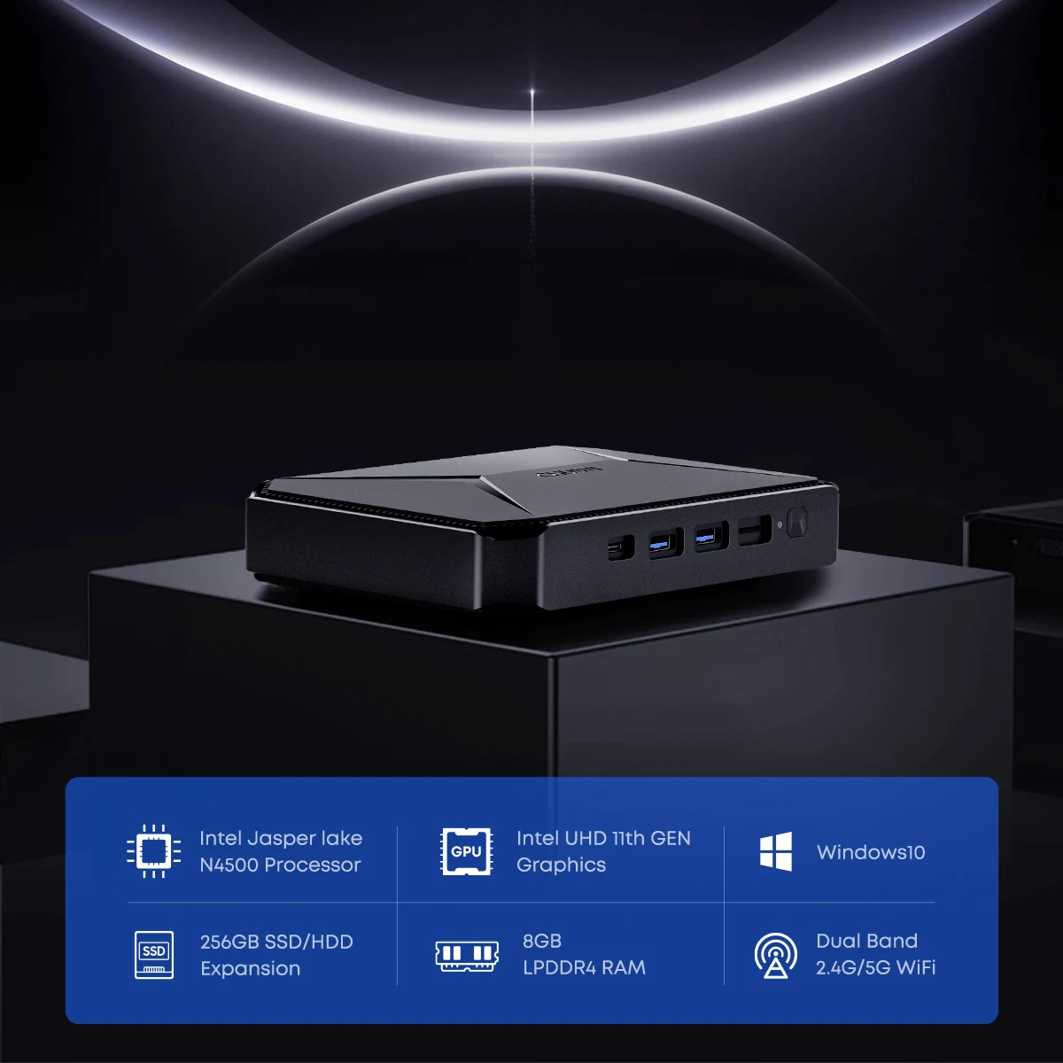Настольный мини компьютер CHUWI HeroBox Pro Intel Jasper Lake N4500 до 2 8 ГГц Гб ОЗУ 256 ГБ SSD с 4 USB HD