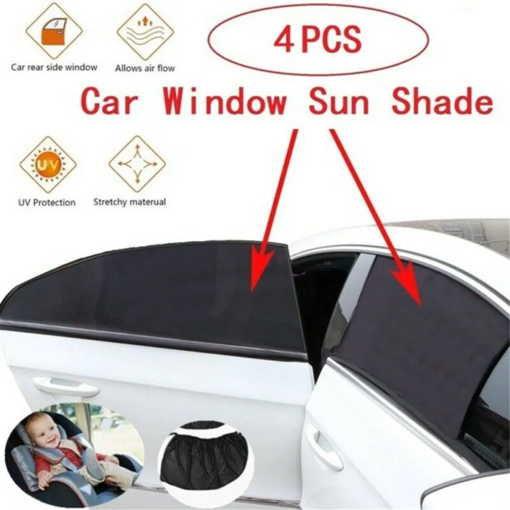 

4PCS Car Window Sunshade Cover Block For Kids Car Side Window Shade Sunshades Sun Shade Cover Visor Shield Screen Anti-mosquito