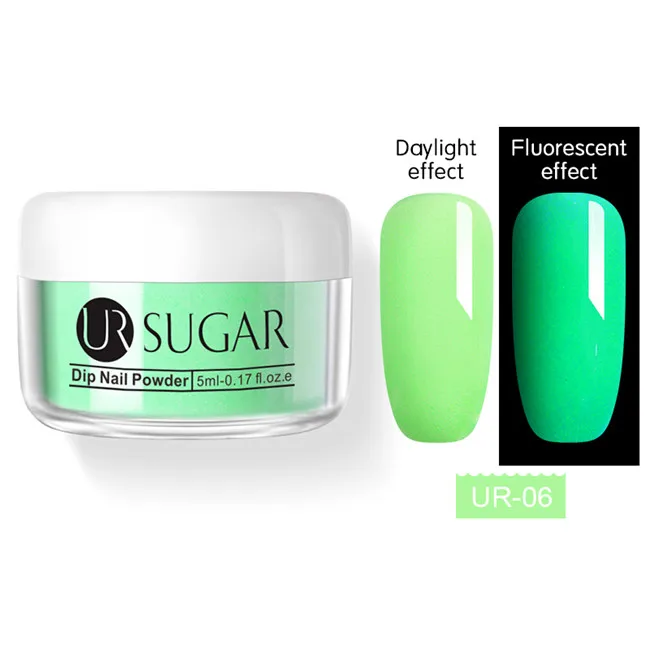 Neon 6 Ur Sugar 5 мл флуоресцентный блеск Dip порошок для ногтей голографический градиентный французский пигмент погружающийся порошок для ногтей украшение для ногтей - Цвет: Neon 6