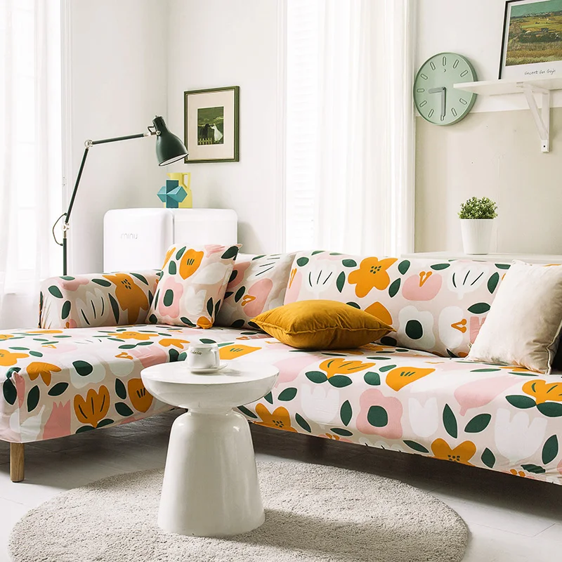 

Removable Green Sofa Cover Pattern Elastic Nordic Fabric Sofa Covers For Living Room Printed Forros Para Sofas Home Textile DH50