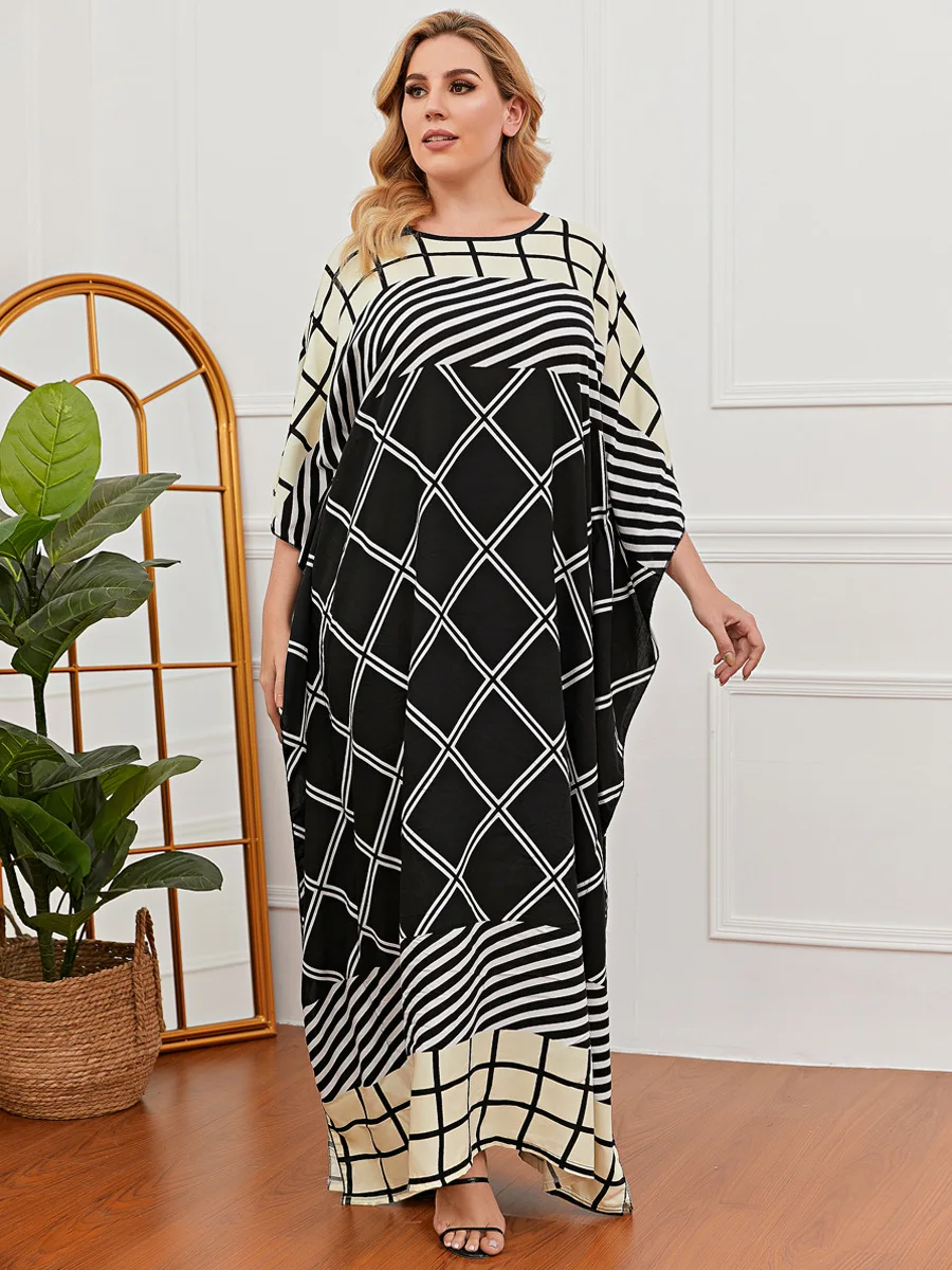 

Elegant Women Cotton Muslim Abaya Dress Print Islamic Clothing Ramadan Musulman Turkey Moroccan Kaftan Maxi Hijab Vestidos Robe