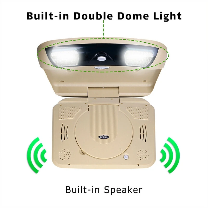 9 дюймов Автомобильный потолочный светодиодный DVD плеер с Откидывающейся Крышкой