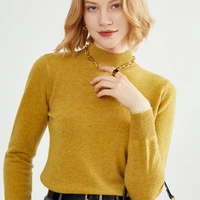 mock neck cashmere sweater women autumn and winter cashmere jumpers knit female long sleeve loose pullover