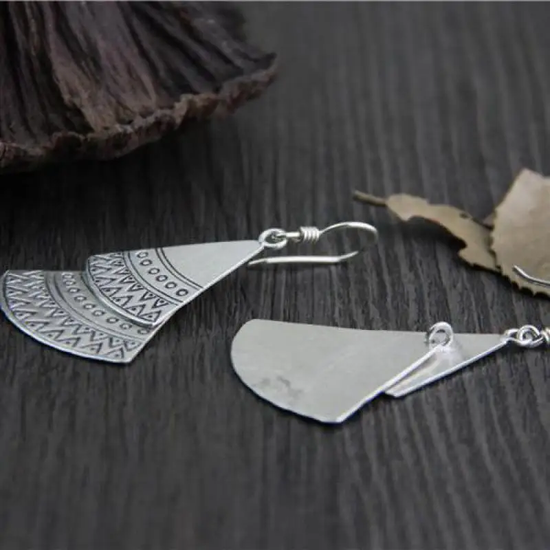 Женские двухслойные серьги ручной работы в богемном стиле из настоящего чистого