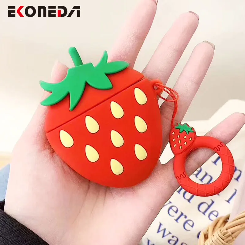 EKONEDA милый фруктовый клубничный персик авокадо чехол для Airpods силиконовый мягкий
