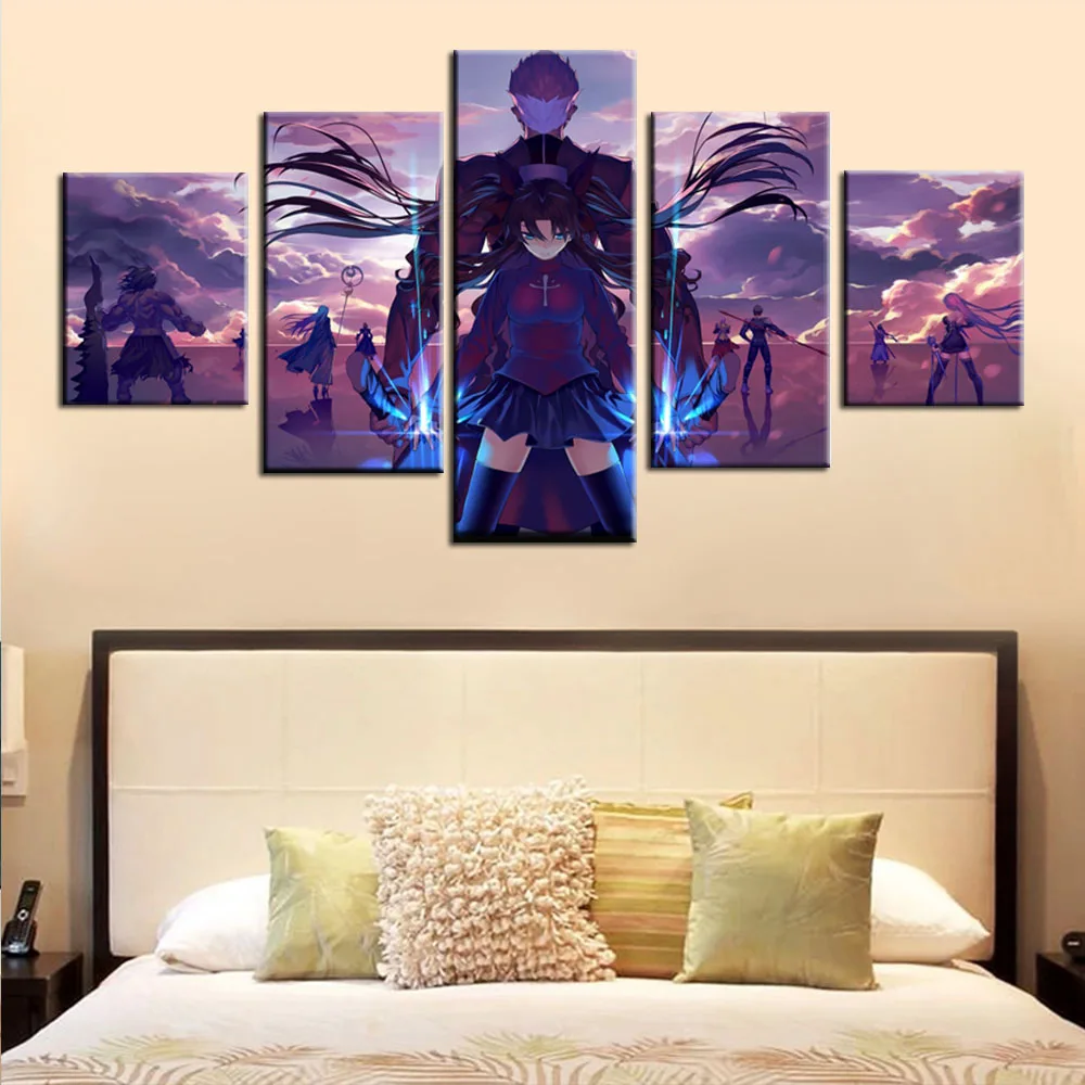 Домашний Декоративный каркас холст с HD-печатью 5 шт. Fate Stay Night Archer Rin Tohsaka настенные