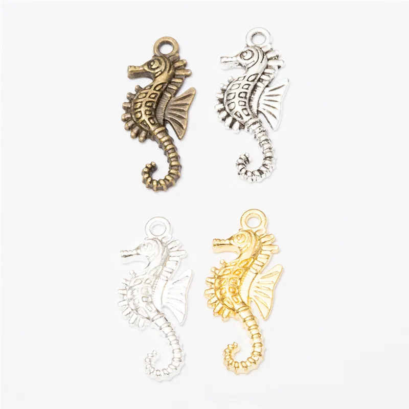 

100Pcs/lot Sea Horse Charms 29*12.5MM Metal Charms Jewelry Accessories DIY Can Mix Colors