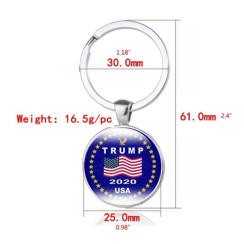 

10 Styles Donald Trumps 2020 Keychain President Trumps Photo Design Double Button Trumps Key Rings Kit Fashion Jewelry