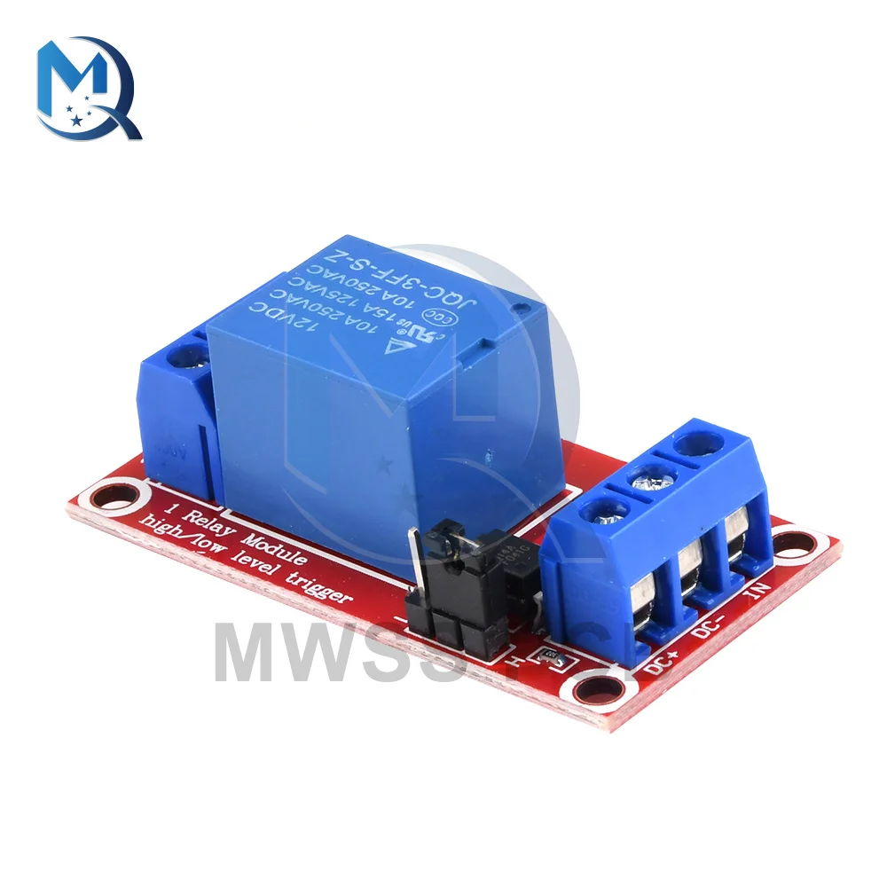 

5V 12V 1 Channel Relay Module Power Supply Shield Board With Optocoupler Support High And Low Level Trigger For Arduino