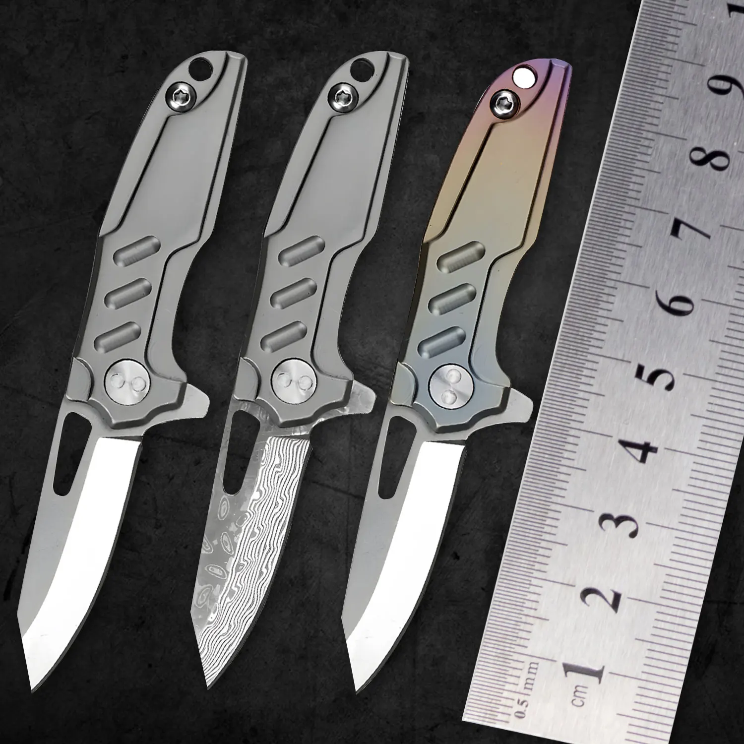 

Титановое ожерелье TC4 D2, нож из дамасской стали с шарикоподшипником для повседневного использования, для выживания, охоты, кемпинга, спасате...