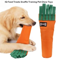 2pcs iq food treats snuffle training pet chew toys bottle fill crunky functional durable cotton dog toys carrot design
