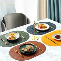 premium table mat anti slip waterproof coaster double sided two color plate mat nordic stripe color heat insulation placemat