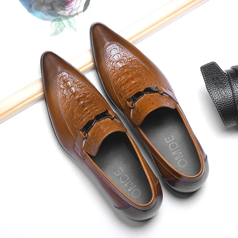 Цвета: черный хаки мужские туфли с перфорированным носком Мужские оксфорды Обувь