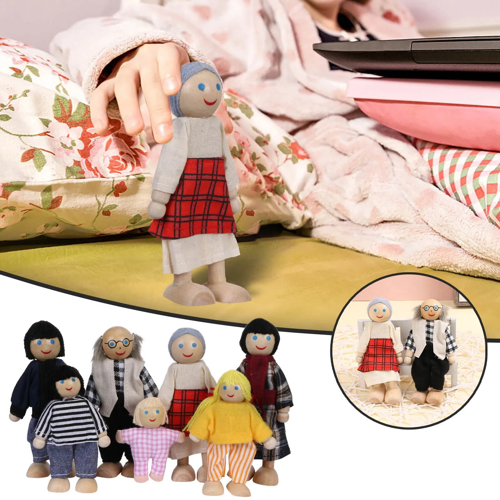 Горячая Распродажа! 7 шт. zabawka милые детские куклы игрушки Happy Семья Playset