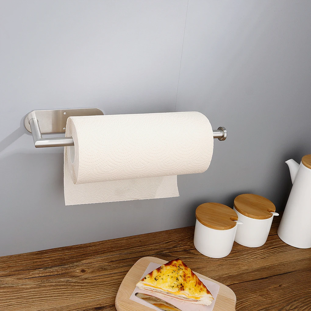 

Racks Stainless Steel Tissue Wall Mounted Paper Roll Self-adhesive Stands Organizers for Kitchen Toilet Bathroom