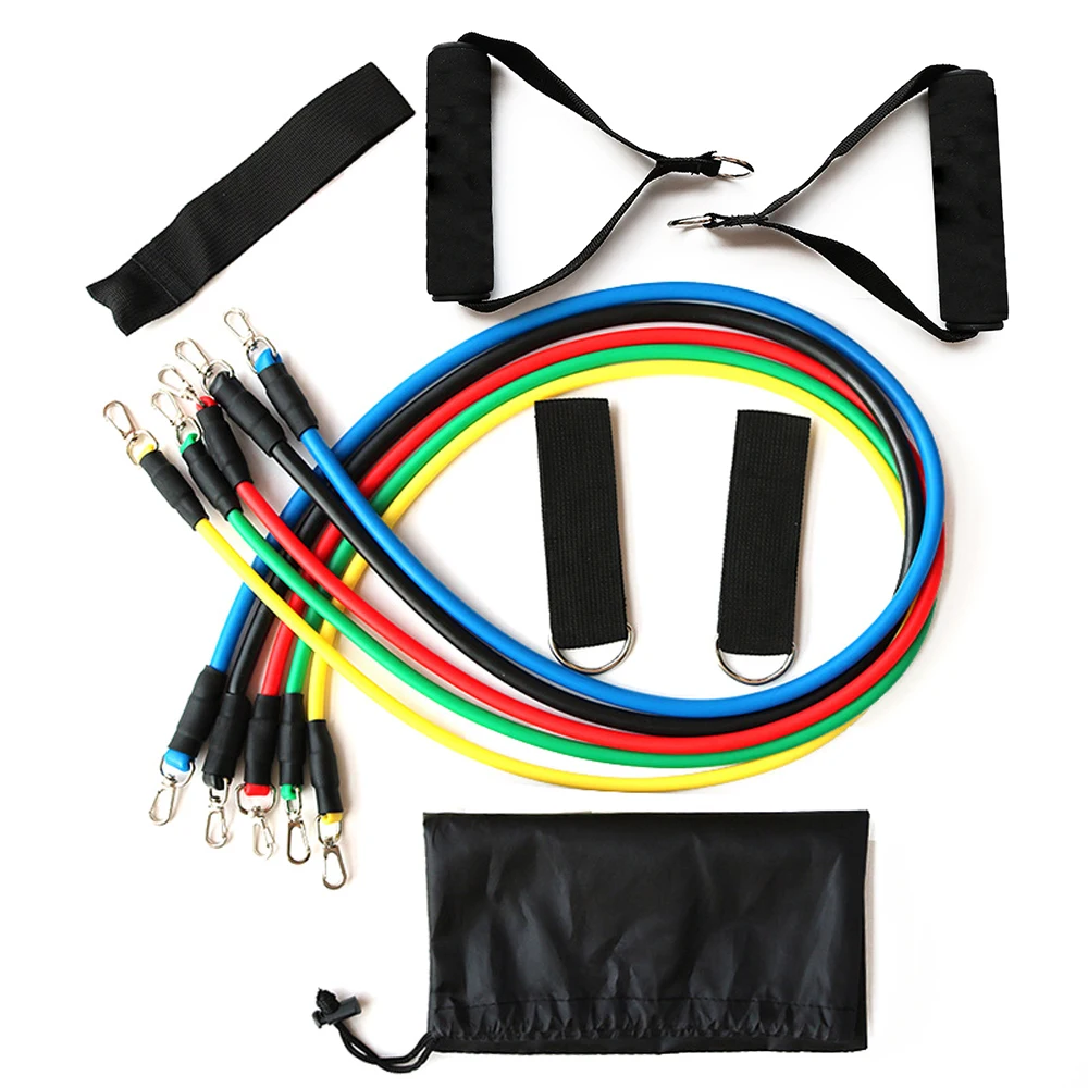11Pcs Resistance Bands Set Yoga Expander Fitness Exercise Rubber Tubes Stretch Band Home Training Gyms Elastic Workout Pull Rop | Спорт и