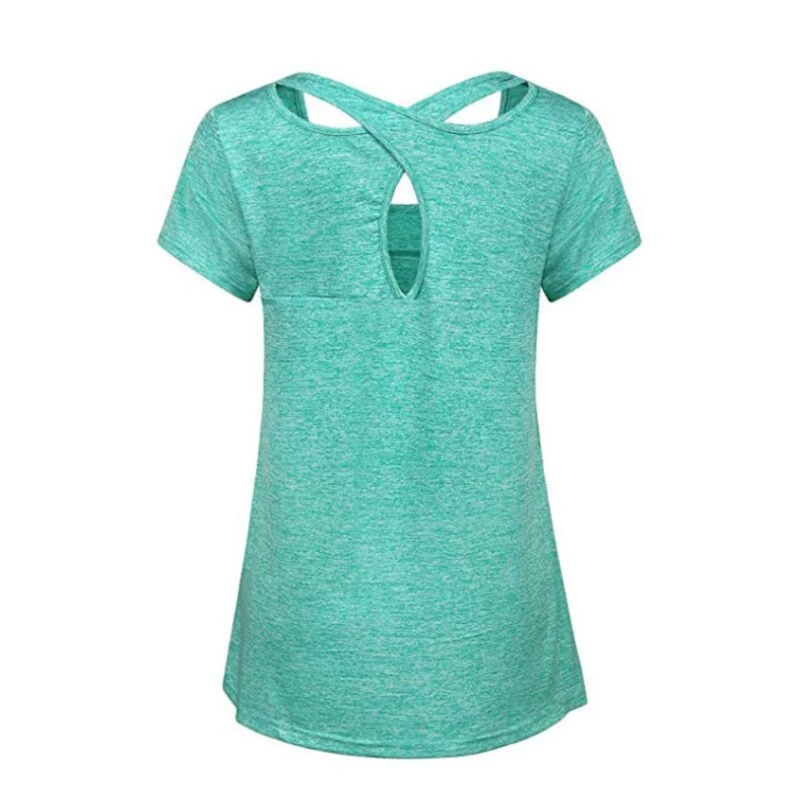 Женские футболки для фитнеса облегающие подходят бега сетчатый топ с коротким