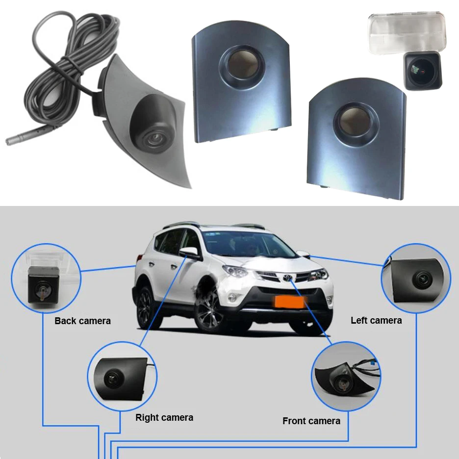 Автомобильная камера с обзором птиц на 360 градусов для Toyota RAV4 2014 2016 4 шт. + блок