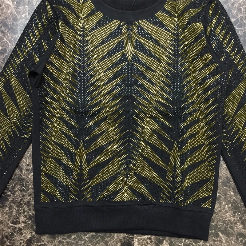 

2021 Autumn And Winter New European Men's Round Neck Full Diamond Hoodie High Quality Fashion Brand