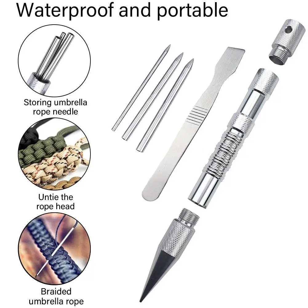 

1Set Portable Marlin Spike Knotters Tool Waterproof Round Head Needle And Smoothing Tool For Paracord