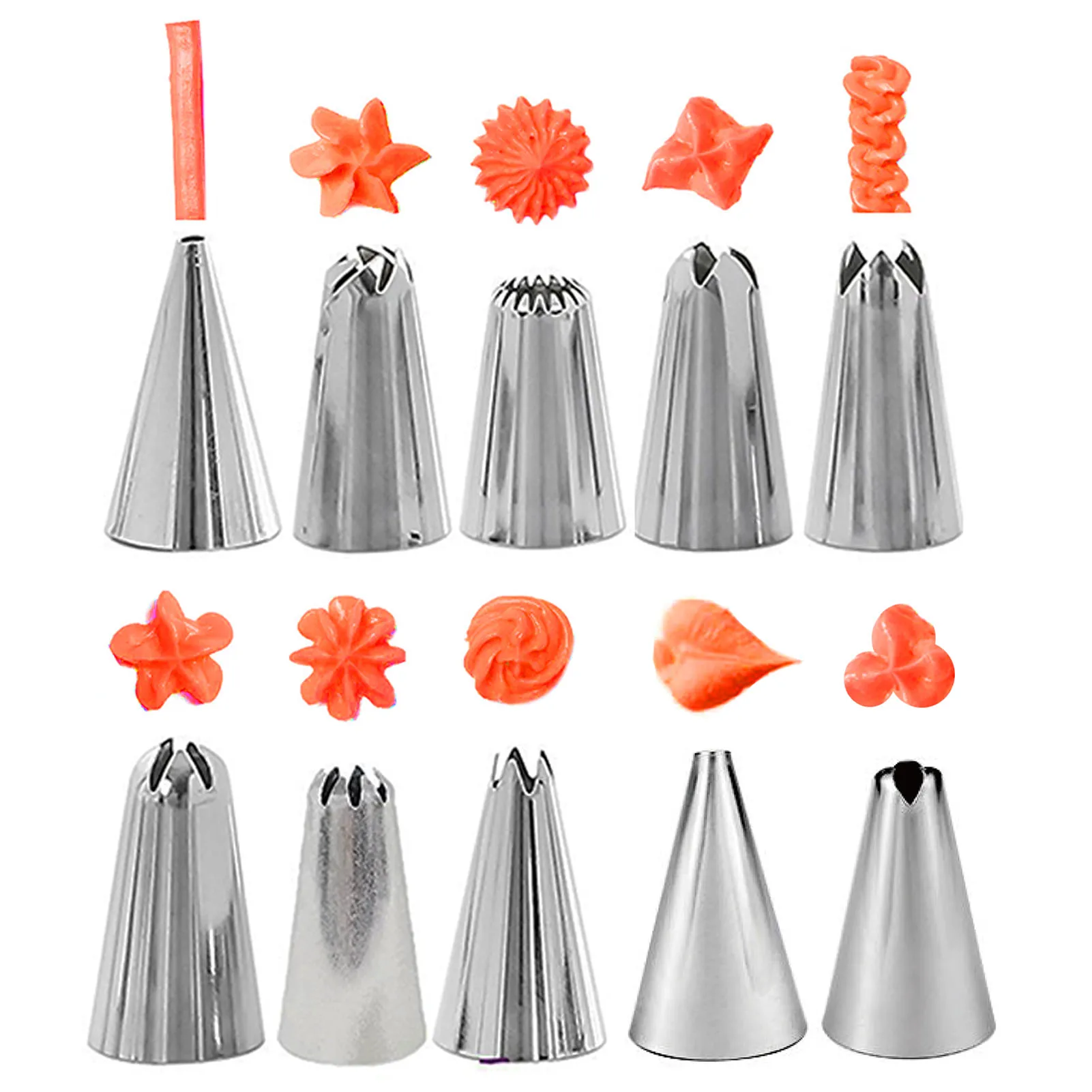 

18PCS/Set DIY Kitchen Baking Cake Decorating Tool Silicone Icing Piping Cream Pastry Bag Stainless Steel Nozzle Converter Tools