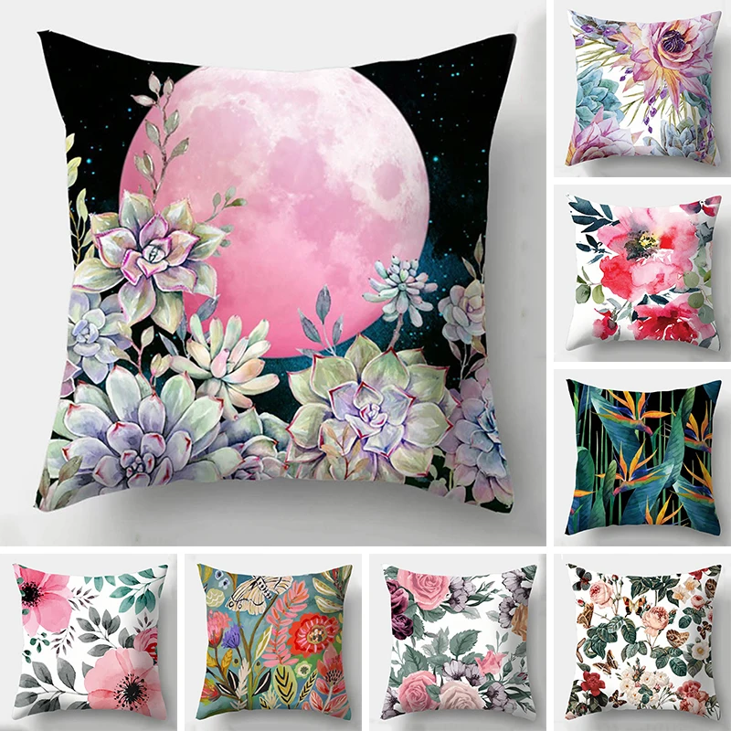 

Retro Flower Cushion Cover Floral Pillows Cover Modern Fashion Livingroom Decorative Pillowcase Throw Sofa Cushion Pillow Case