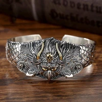 viking bracelet domineering roc bird skull opening adjustable cuff bangle for men retro style wrist jewelry gift