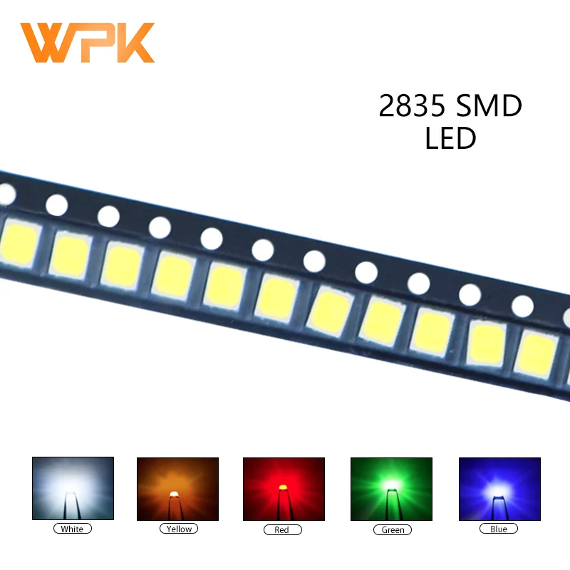 100 шт. 2835 SMD LED красный желтый и зеленый цвета белого синего оранжевый UV светильник