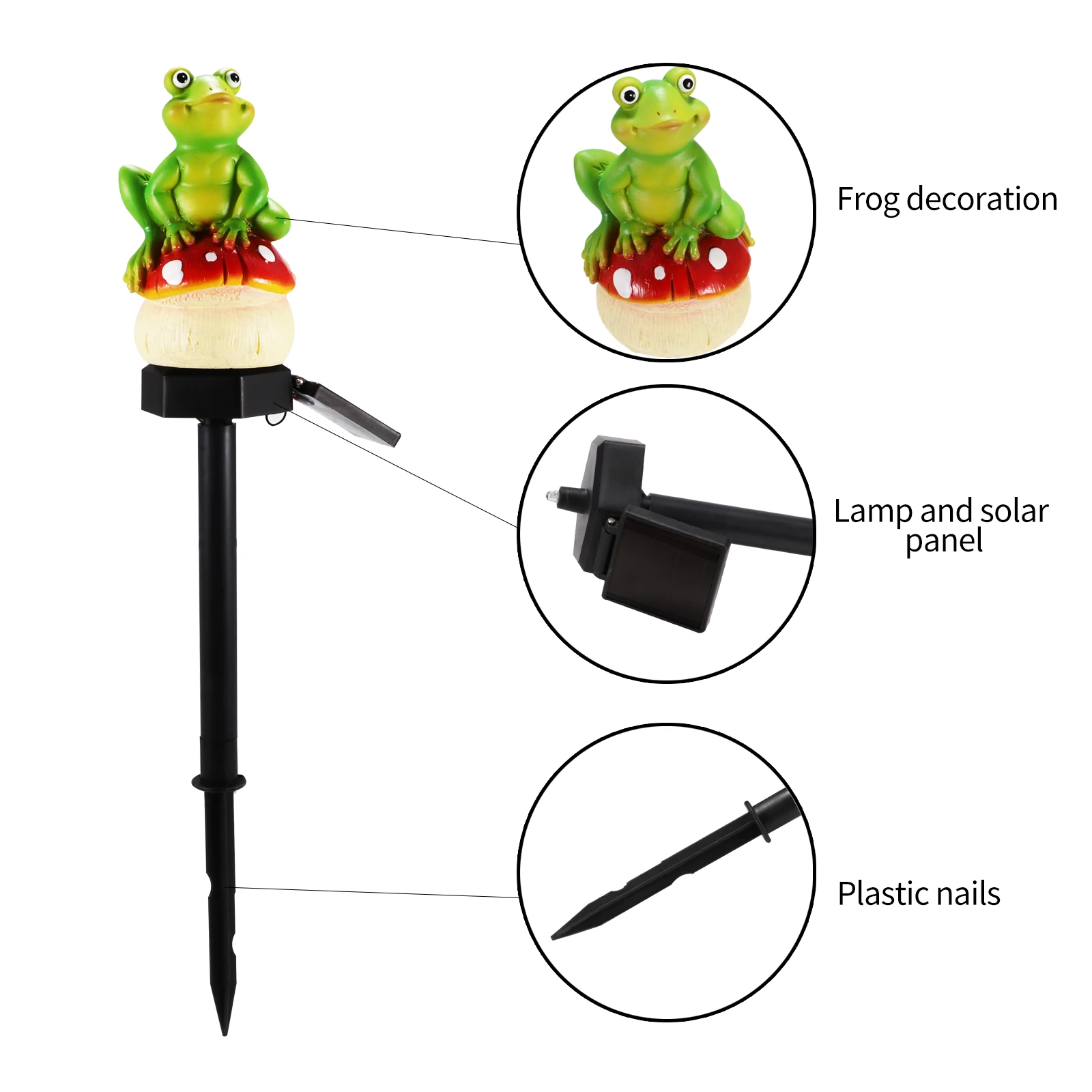 

Cute Frog LED Solar Light for Garden Decoration Lamp Solar Lawn Lamp Waterproof Outdoor Landscape Path Light for Courtyard Patio
