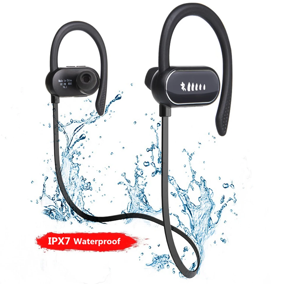 Беспроводные спортивные водонепроницаемые наушники с шейным ремешком для