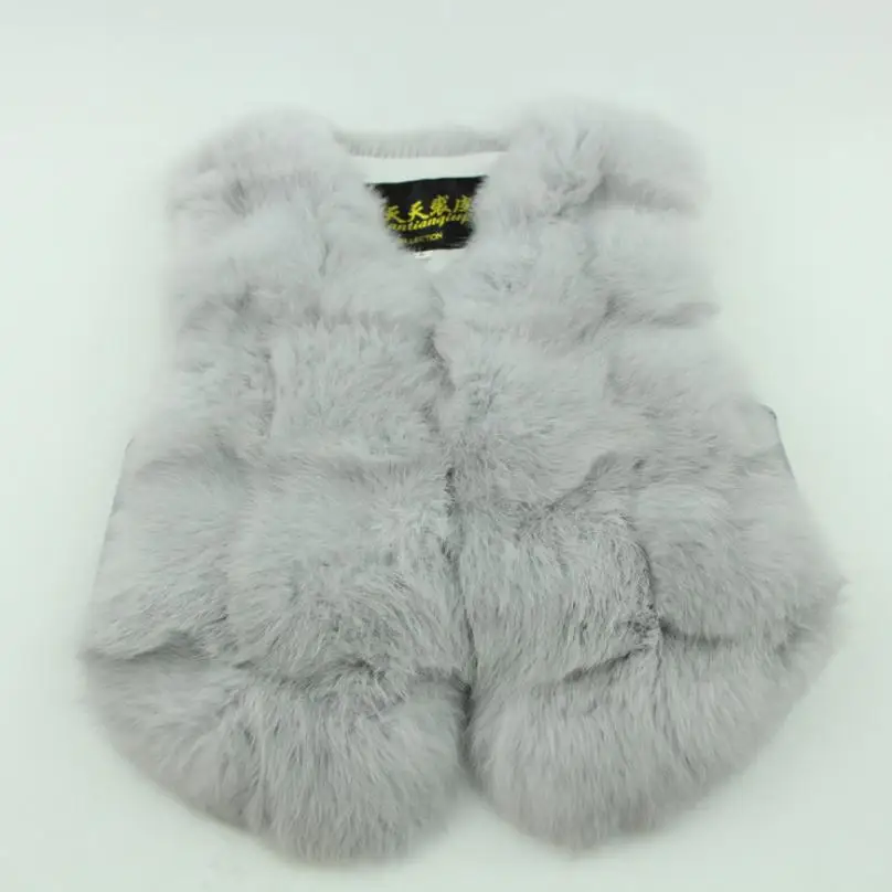 light grey Жилет с натуральным кроличьим мехом детские куртки для девочек, новинка года, пальто из клееного меха для мальчиков жилеты с натуральным мехом Куртка Modis, верхняя одежда, Y2040 - Цвет: light grey