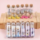 Винтажная пробковая бутылка 12 шт.компл., бутылка на удачу с сообщениями, мини-ракушка, бутылочка с желаниями, любовь, буквы, бумага, рождественский подарок, подарок на свадьбу, рукоделие