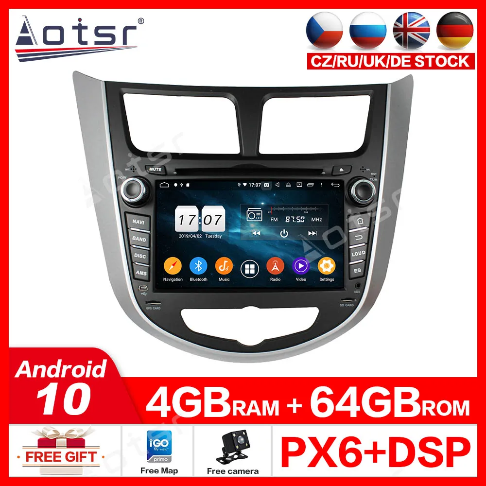 

2 din touch screen Android 10.0 Car Multimedia player For HYUNDAI VERNA ACCENT SOLARIS 2011 2012 radio stereo GPS navi head unit