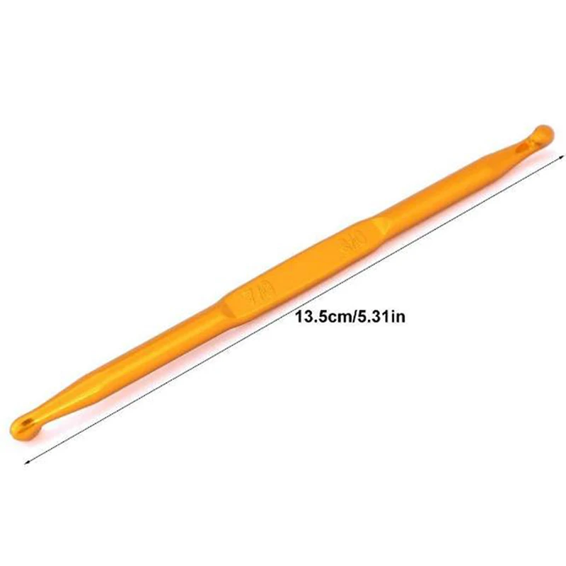 8 шт. набор ручных крючков для вязания спиц Золотой Алюминиевый двойной конец и