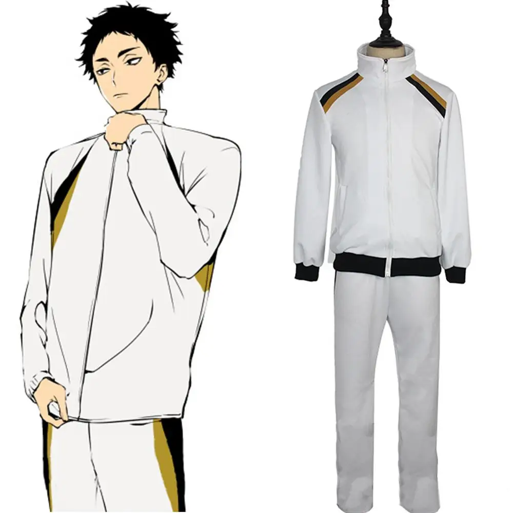 Haikyuu Fukurodani Academy Cosplay Costume Kotaro Bokuto Jacket+Pants Uniform Akaashi Keiji Jersey Volleyball Team Sportswear |
