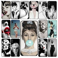 yinuoda audrey hepburn tattooed marilyn monroe quote phone case for xiaomi redmi note 7 8t redmi 5plus 6a note8 4x note8pro