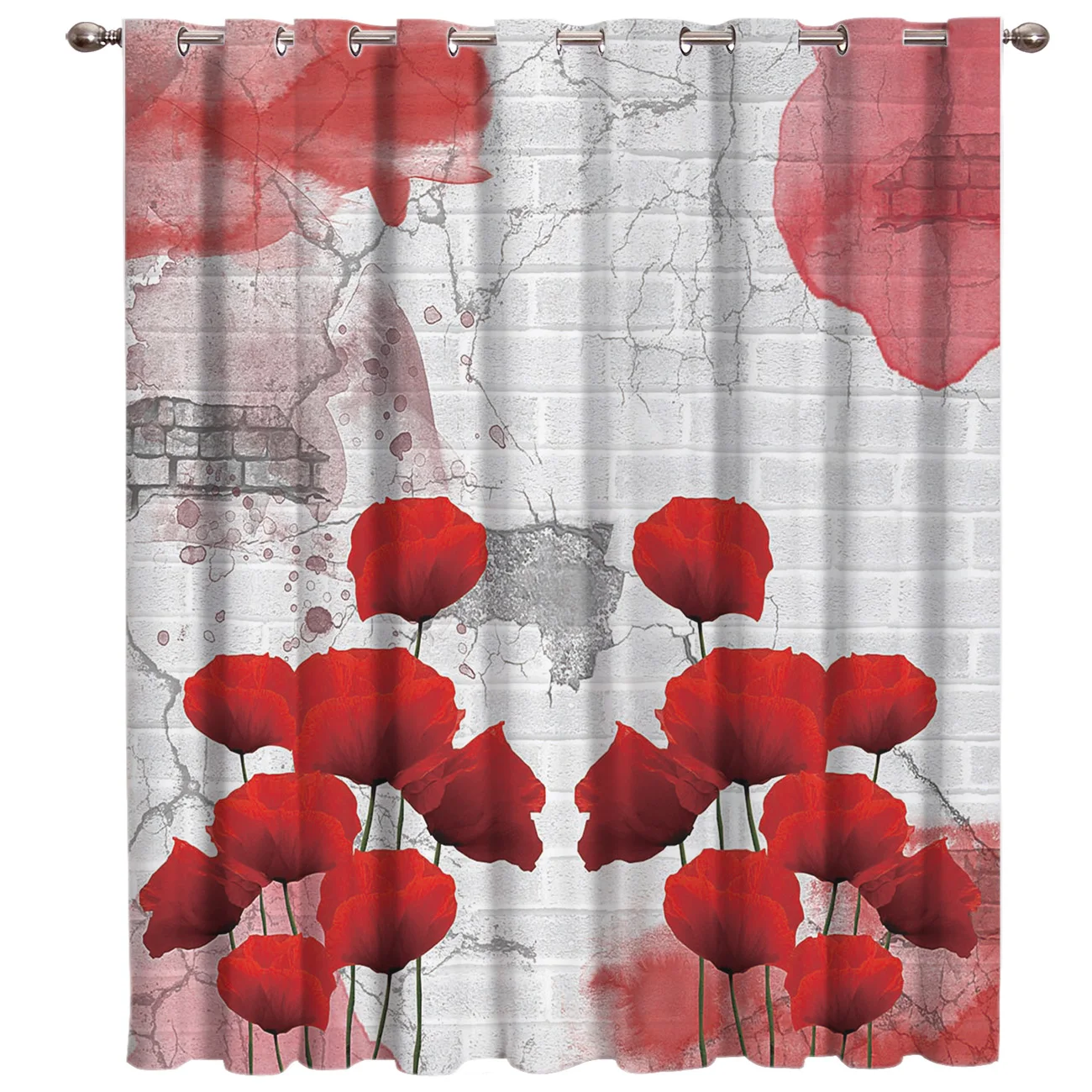 Poppy Flower занавески для комнаты большие окна гостиной кухни внутреннего идеи