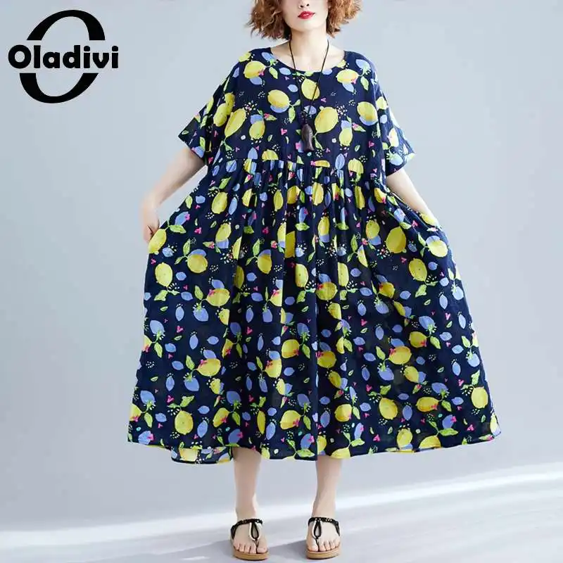 

Женское пляжное платье Oladivi, Свободное длинное летнее платье с принтом в стиле бохо, макси