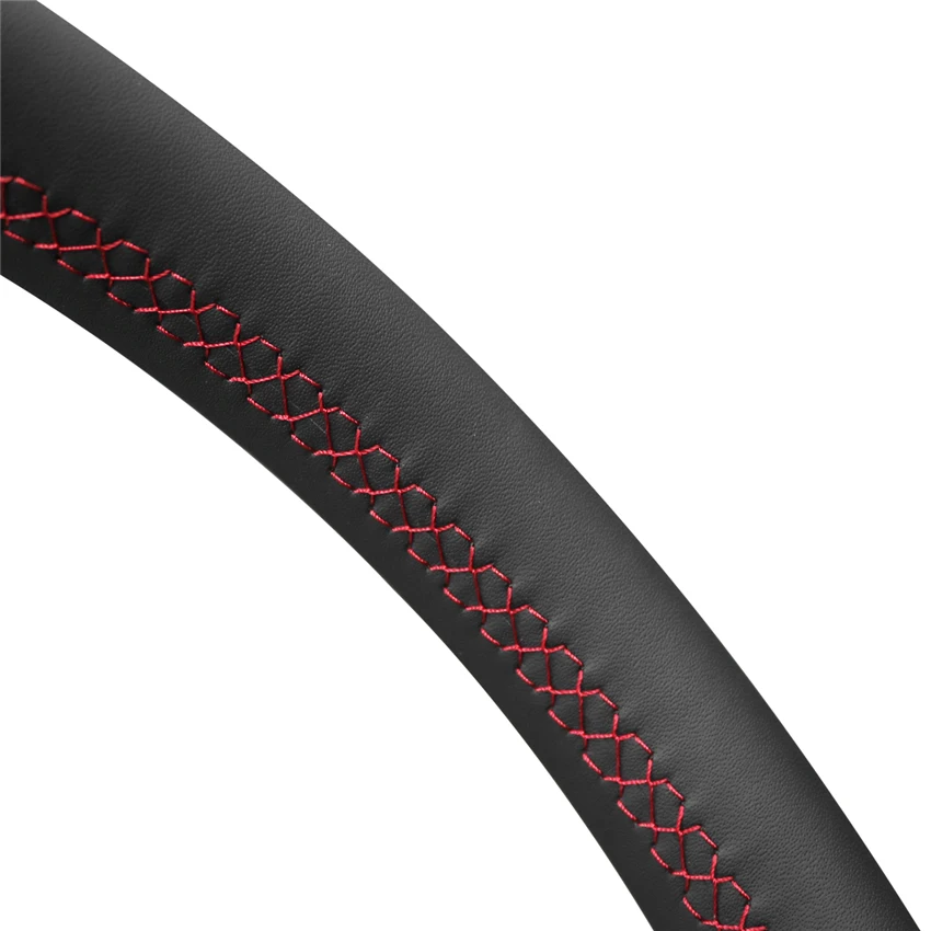 

LQTENLEO Black Genuine Leather Car Steering Wheel Cover For Audi TTRS 2009-2014 R8 2010-2015 RS3 (8P) 2011-2014 RS6 2008-2010