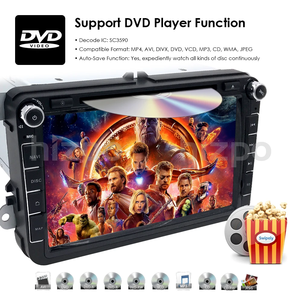 Ossuret 1024*600 android 9,0 автомобильный DVD Navi Стерео для V W Volkswagen SKODA GOLF 5 Golf 6 POLO PASSAT B7 T5 CC J ETTA TIGUAN 2 грамма