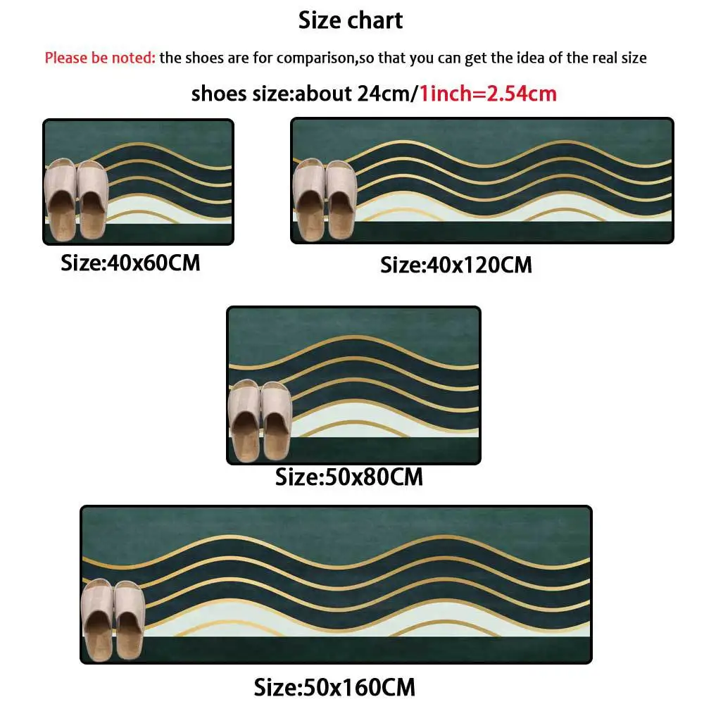 

50x160 long strip soft carpet European style kitchen oil-proof floor mat non-slip absorbent door mat anti-fouling carpet